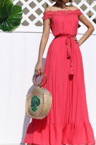 Cold Shoulder Solid Maxi Dress - Southern Sassy Boutique