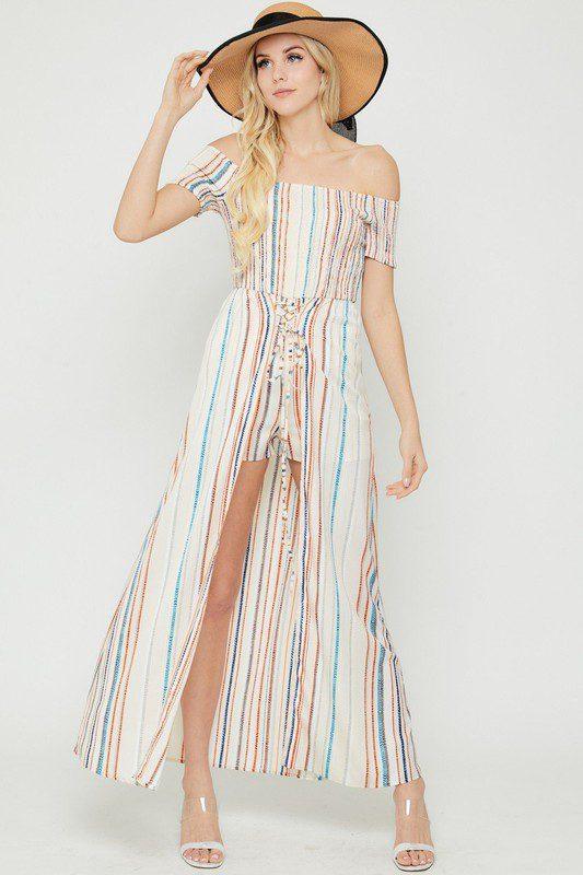 Maxi Shorts Overlay Romper - Southern Sassy Boutique