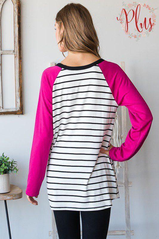 Solid and Stripe Knit Top - Southern Sassy Boutique