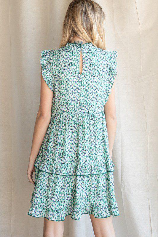 Floral Print Ruffle Tiered Dress - Southern Sassy Boutique