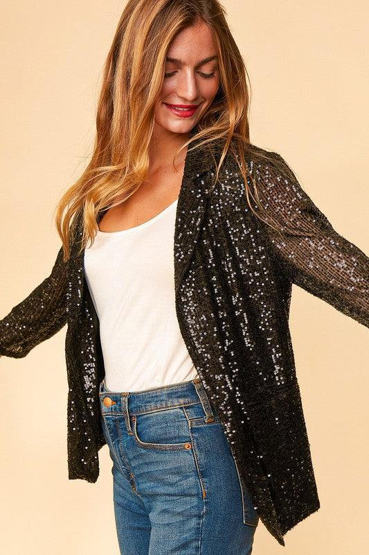 Shiny Sequins Blazer Jacket - Southern Sassy Boutique