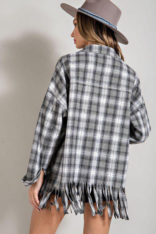 Western Flannel Shirt Jacket - Southern Sassy Boutique