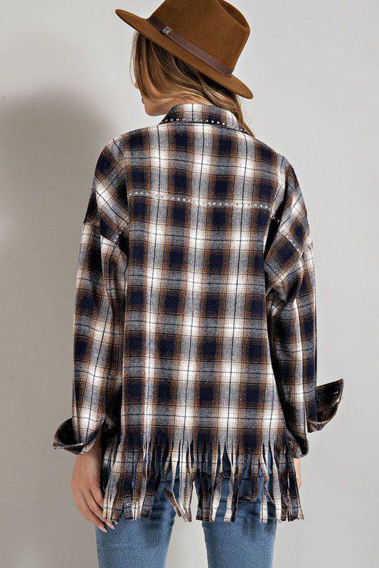 Western Flannel Shirt Jacket - Southern Sassy Boutique