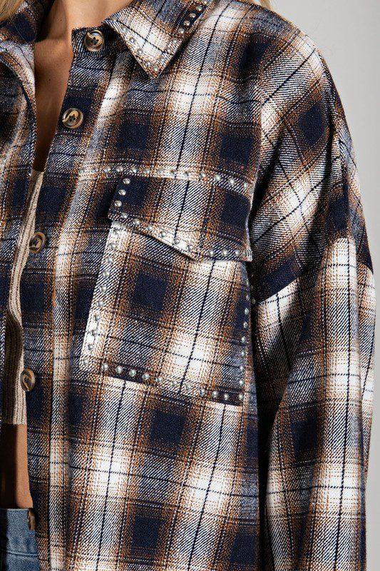 Western Flannel Shirt Jacket - Southern Sassy Boutique
