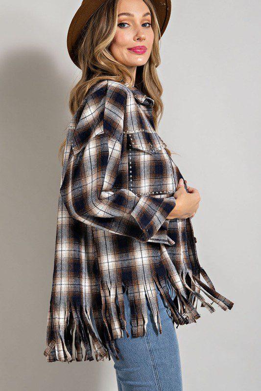 Western Flannel Shirt Jacket - Southern Sassy Boutique