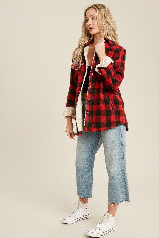 Buffalo Plaid Flannel Jacket - Southern Sassy Boutique