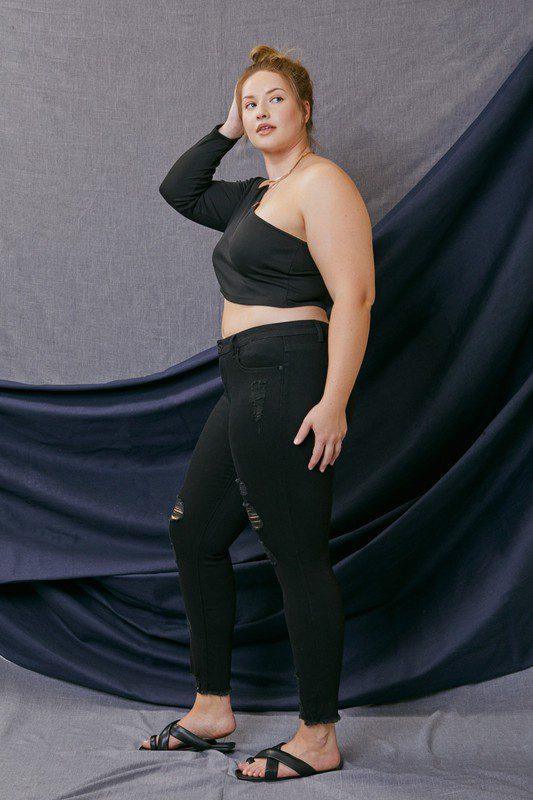 Black Denim Mid Rise KanCan Jeans - Southern Sassy Boutique