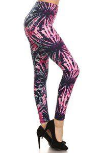 Image: Graphic Tie Dye Leggings Tie Dye/Purple | Southern Sassy Boutique