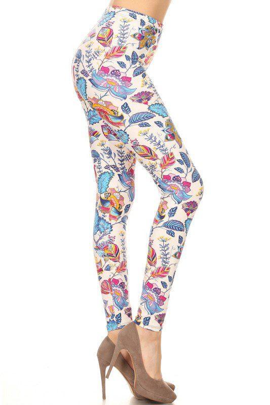 Graphic Floral Leggings - Southern Sassy Boutique