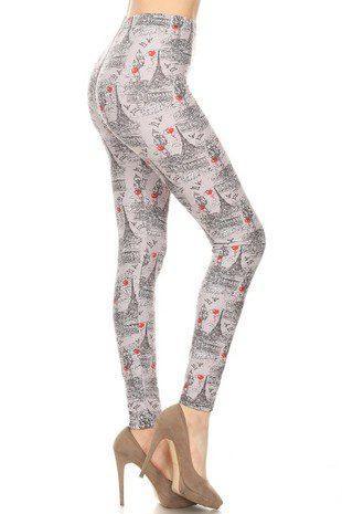 Graphic Eiffel Tower Leggings - Southern Sassy Boutique