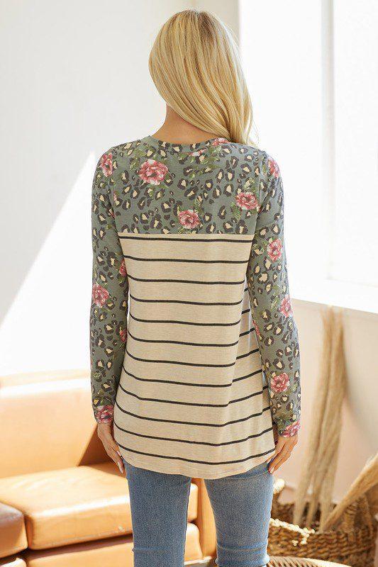 Long Sleeve Leopard Print Top - Southern Sassy Boutique