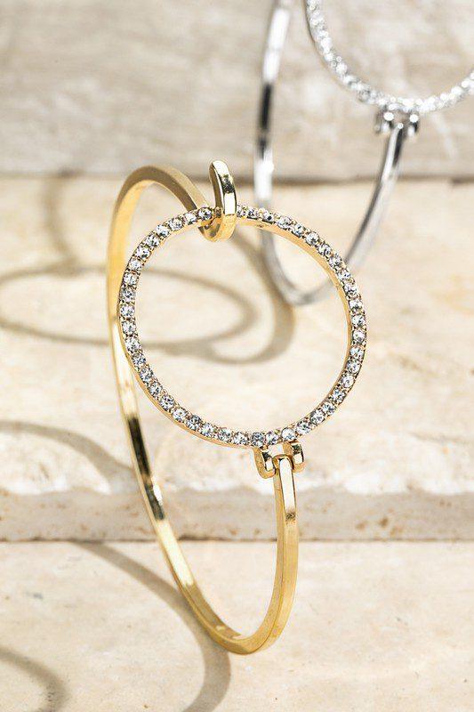 Sparkling Crystal Open Circle Bracelet - Southern Sassy Boutique