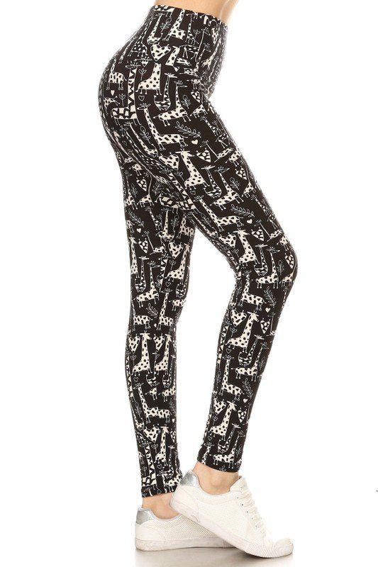 Image: Graphice Giraffe Leggings Giraffe/Black | Southern Sassy Boutique