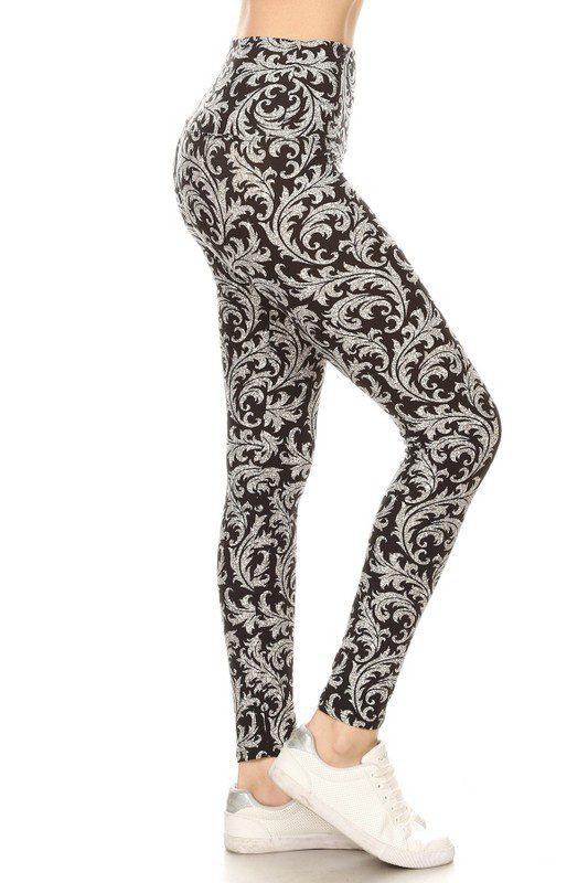 Image: Graphic Floral Leggings Floral/Black | Southern Sassy Boutique
