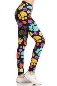 Graphic Paw Print Leggings - Southern Sassy Boutique