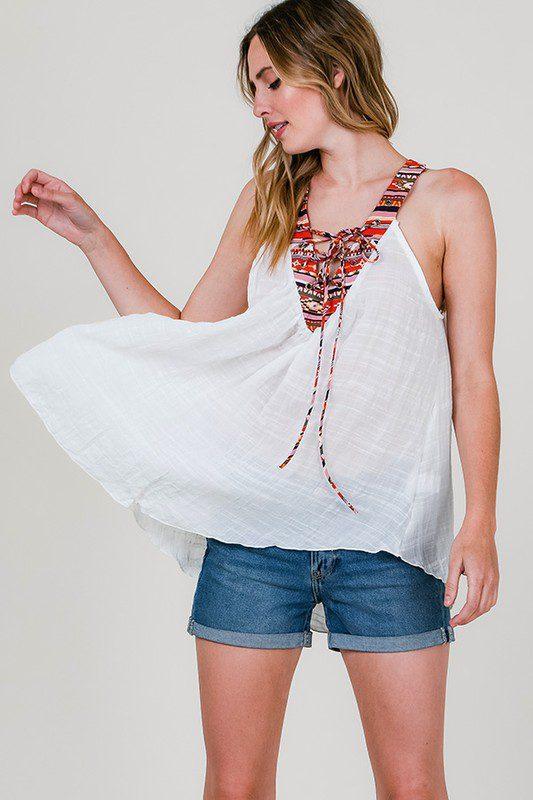 Aztec Front Patch Tank - Southern Sassy Boutique