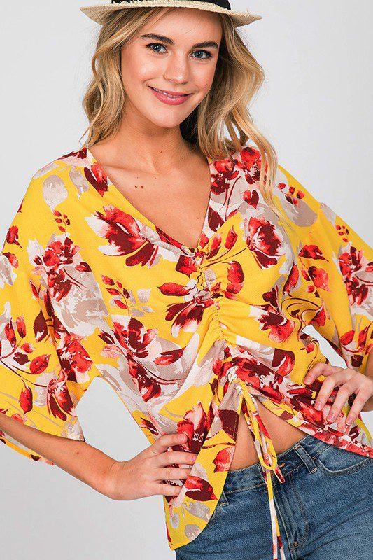Floral Flowy Crop Top - Southern Sassy Boutique