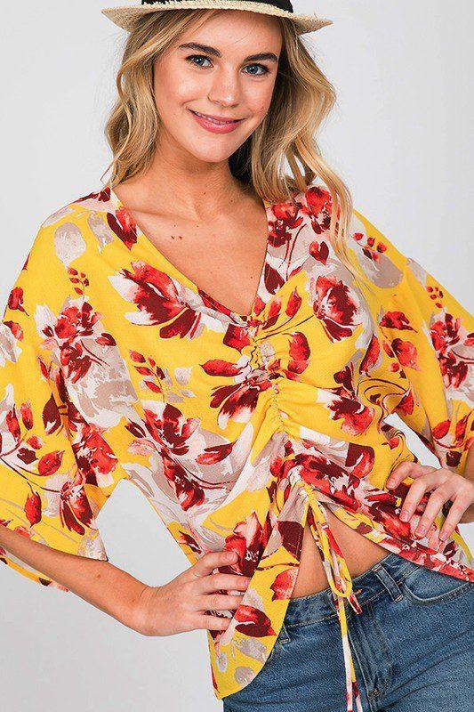 Floral Flowy Crop Top - Southern Sassy Boutique