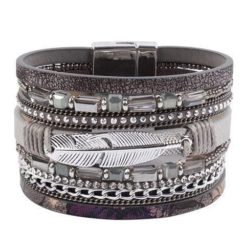 Leather Feather Charm Bracelet - Southern Sassy Boutique