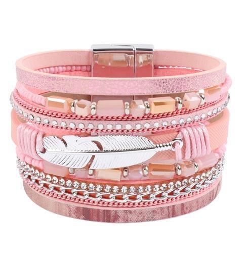 Leather Feather Charm Bracelet - Southern Sassy Boutique