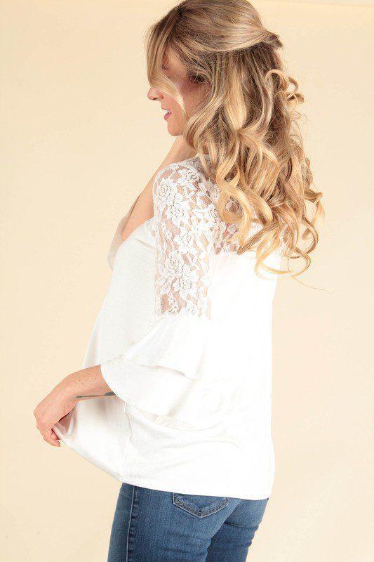 Ruffle Lace Top - Southern Sassy Boutique