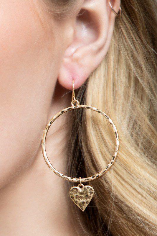 Hoop & Heart Charm Earrings - Southern Sassy Boutique