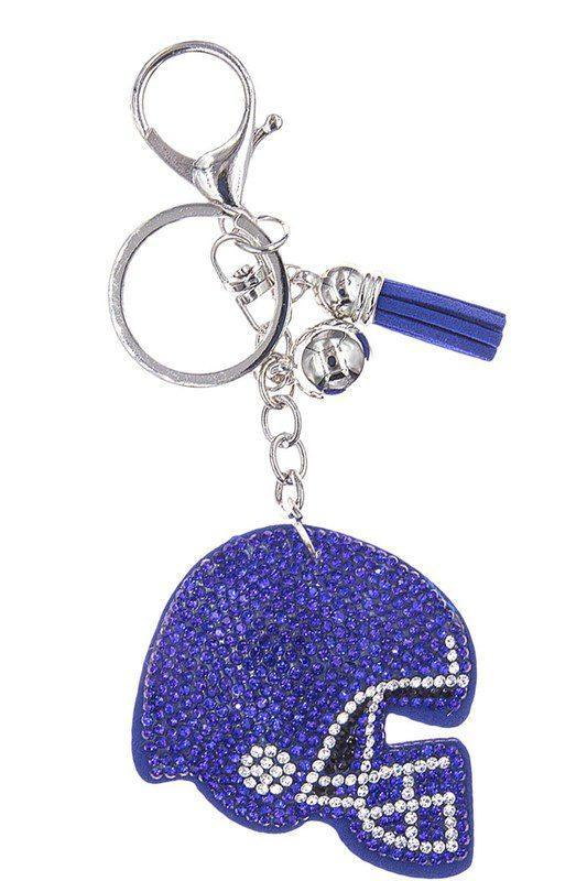 Crystal Football Helmet Puffy Key Chain - Southern Sassy Boutique