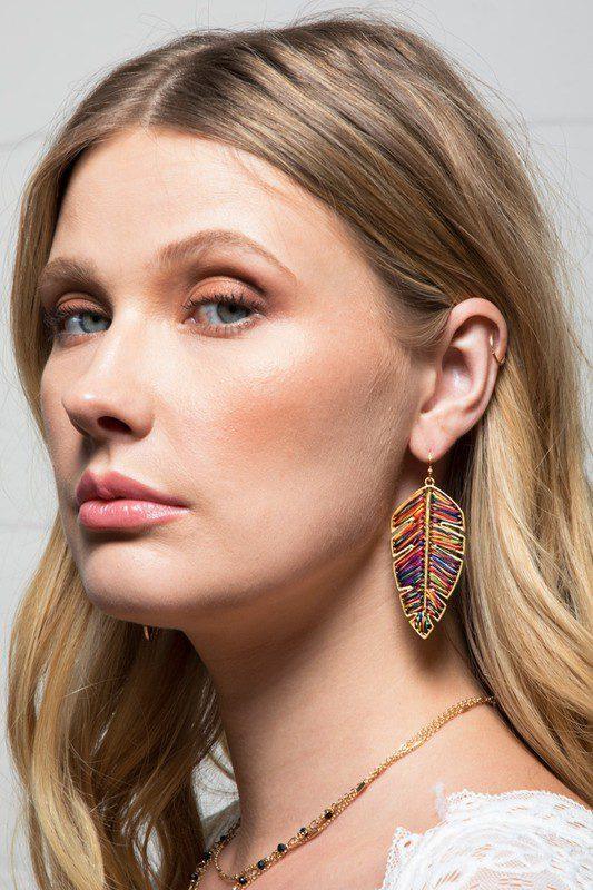 Leaf Shape Dangle Earring - Southern Sassy Boutique