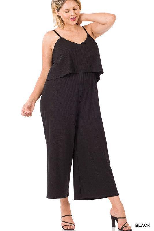 Curvy Ribbed Jumpsuit - Southern Sassy Boutique