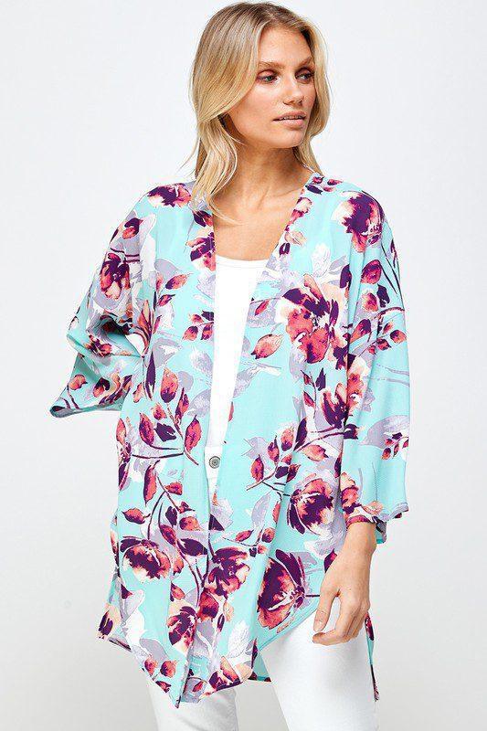 Casual Floral Kimono - Southern Sassy Boutique