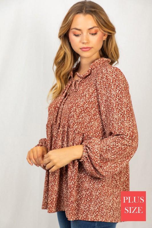 Floral Print Top with Front Tie - Southern Sassy Boutique