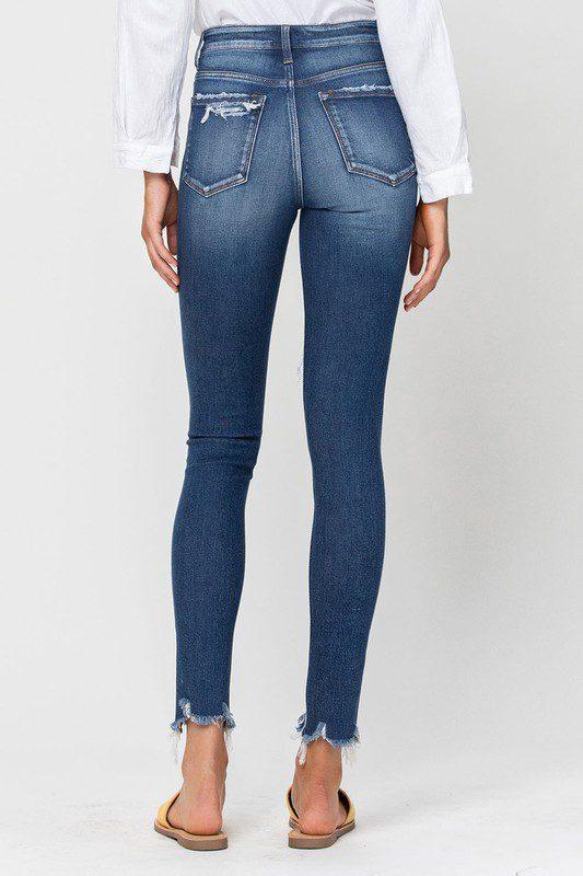 Vervet High Rise Patched Skinny Jeans - Southern Sassy Boutique