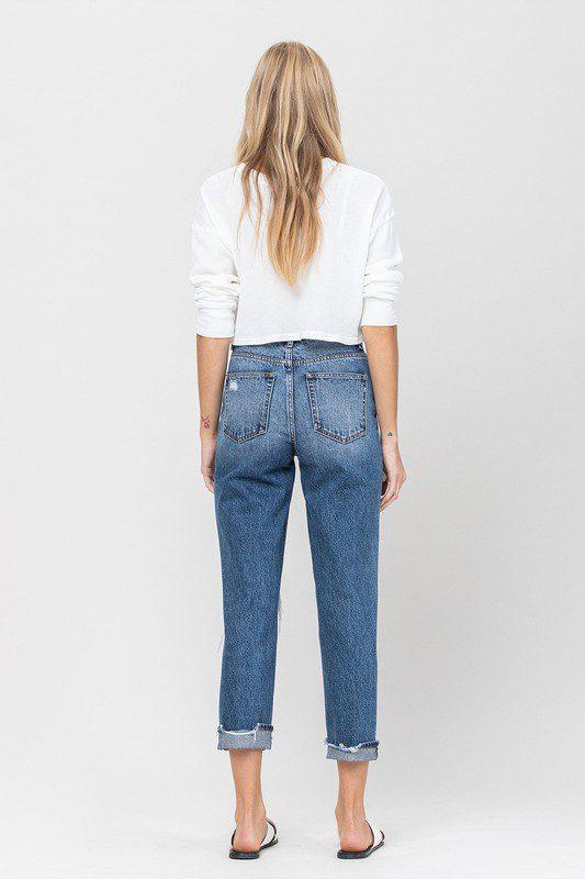 Distressed Mom Denim - Southern Sassy Boutique