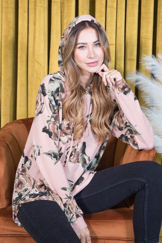 Floral Light Weight Hoodie - Southern Sassy Boutique