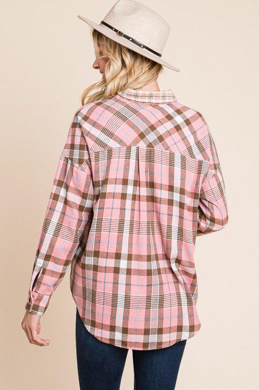 Two Tone Plaid Flannel - Southern Sassy Boutique