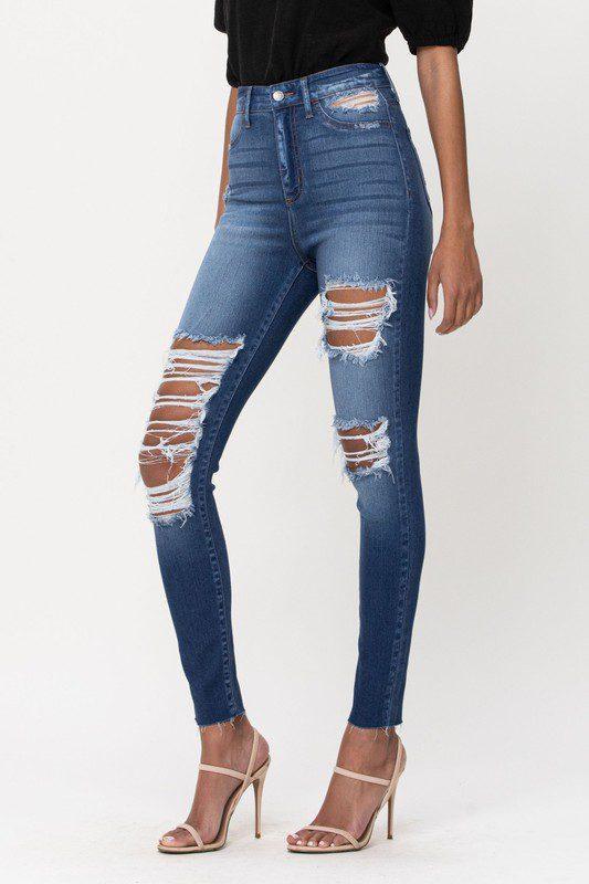 Cello High Rise Destruction Skinnies - Southern Sassy Boutique