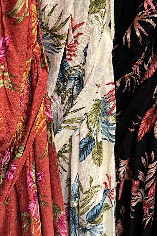 Tropical Print V-Neck Jumpsuit - Southern Sassy Boutique