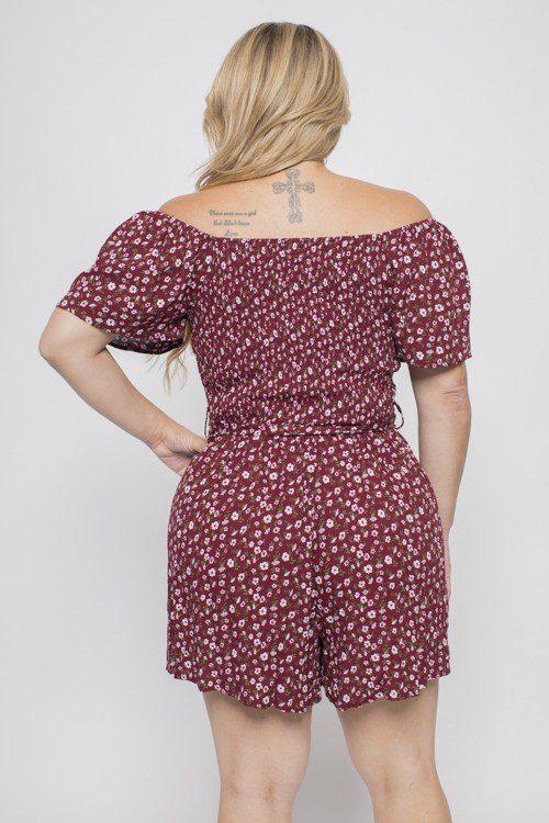 Floral Romper with Ruffle Sleeves - Southern Sassy Boutique