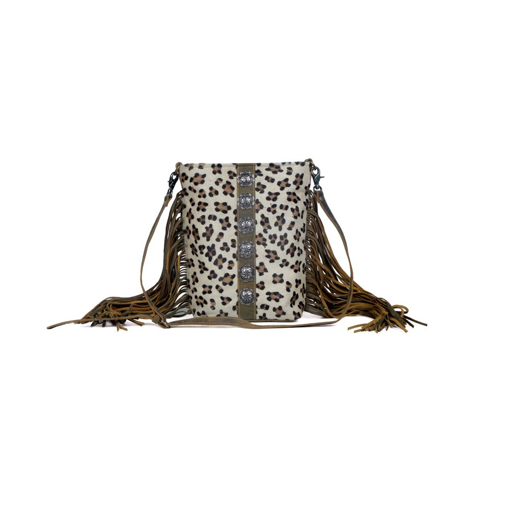Myra Bag Western Cheetah Cowhide and Leather handbag