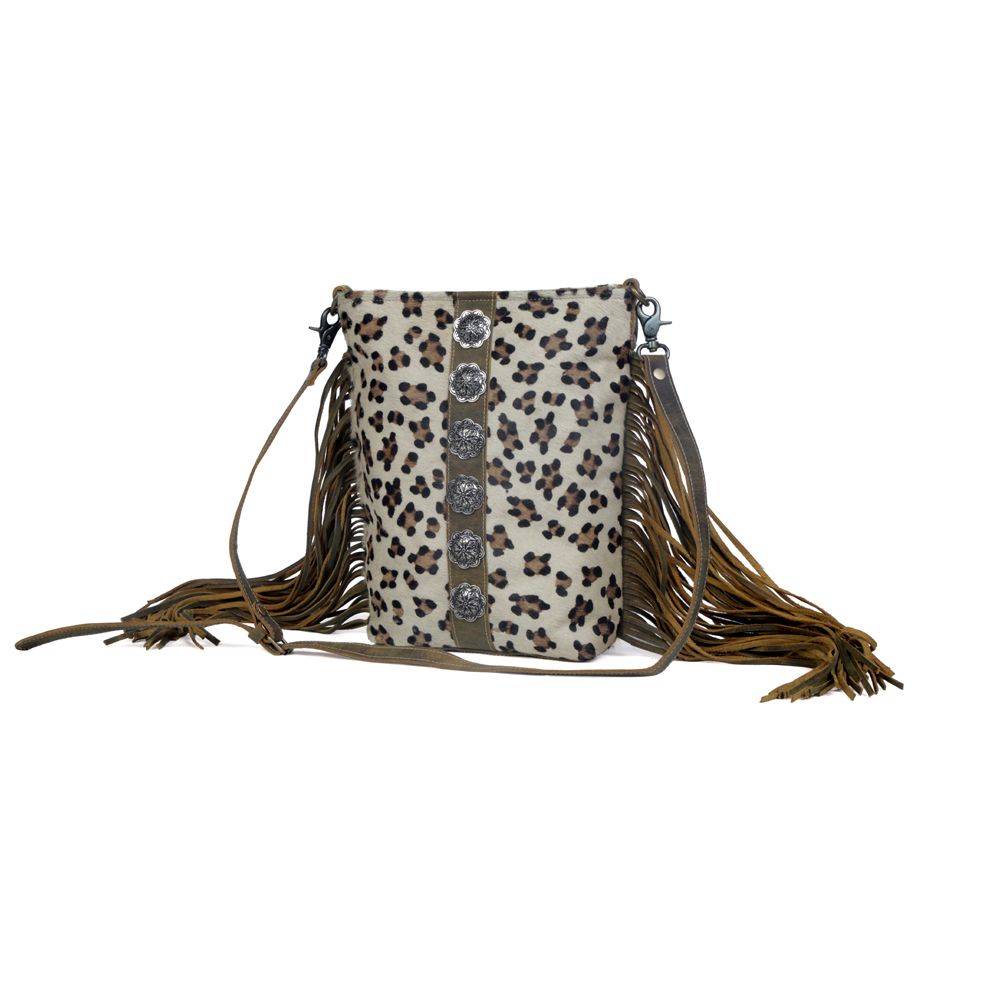Myra Bag Western Cheetah Cowhide and Leather handbag