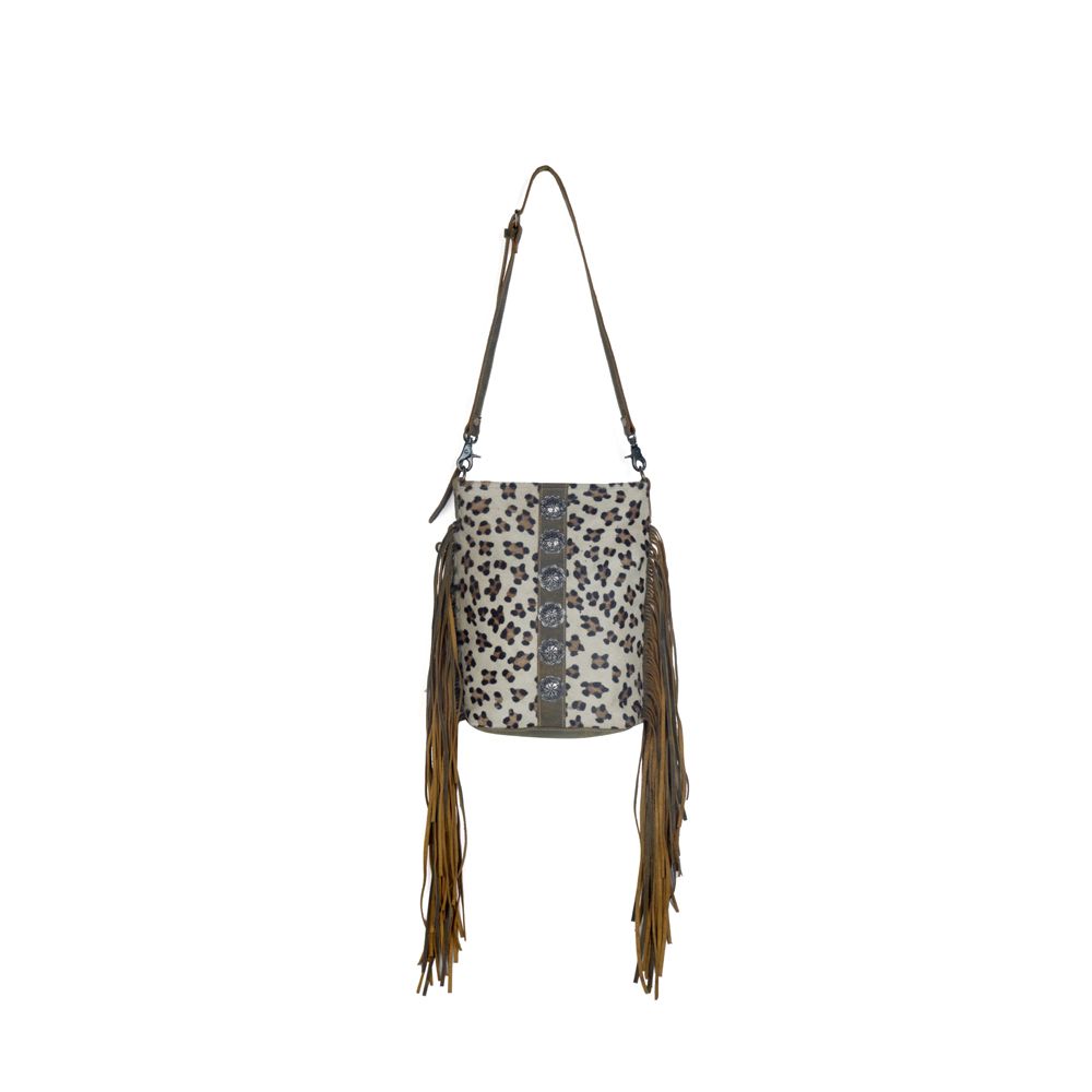 Myra Bag Western Cheetah Cowhide and Leather handbag