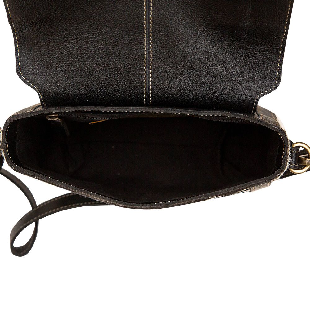 Myra Bag Floral Hand Tooled and Cowhide Small Crossbody Bag
