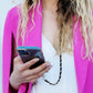 Long Faux Vegan Leather Phone Chain