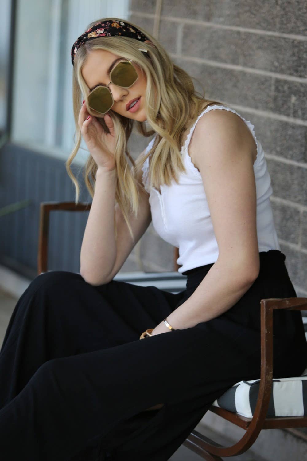 Lace Trim Rib Knit Cami Tank Top