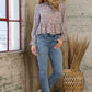 Chiffon Clip Dot Jacquard Peplum Tie Front Blouse
