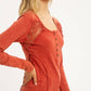 Lace Button Detail Top