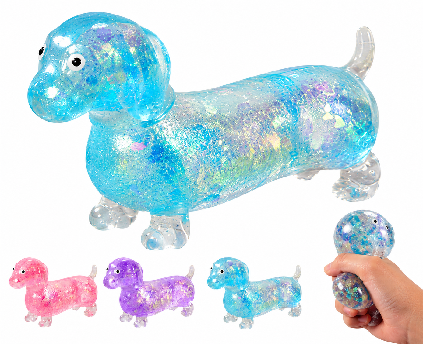 Maltose Glitter Squishy Dachshund Dog –  🐕 
