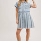 DENIM BUTTON DOWN SHIRT MINI DRESS