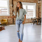 Ruffle Sleeve Textured Blouse