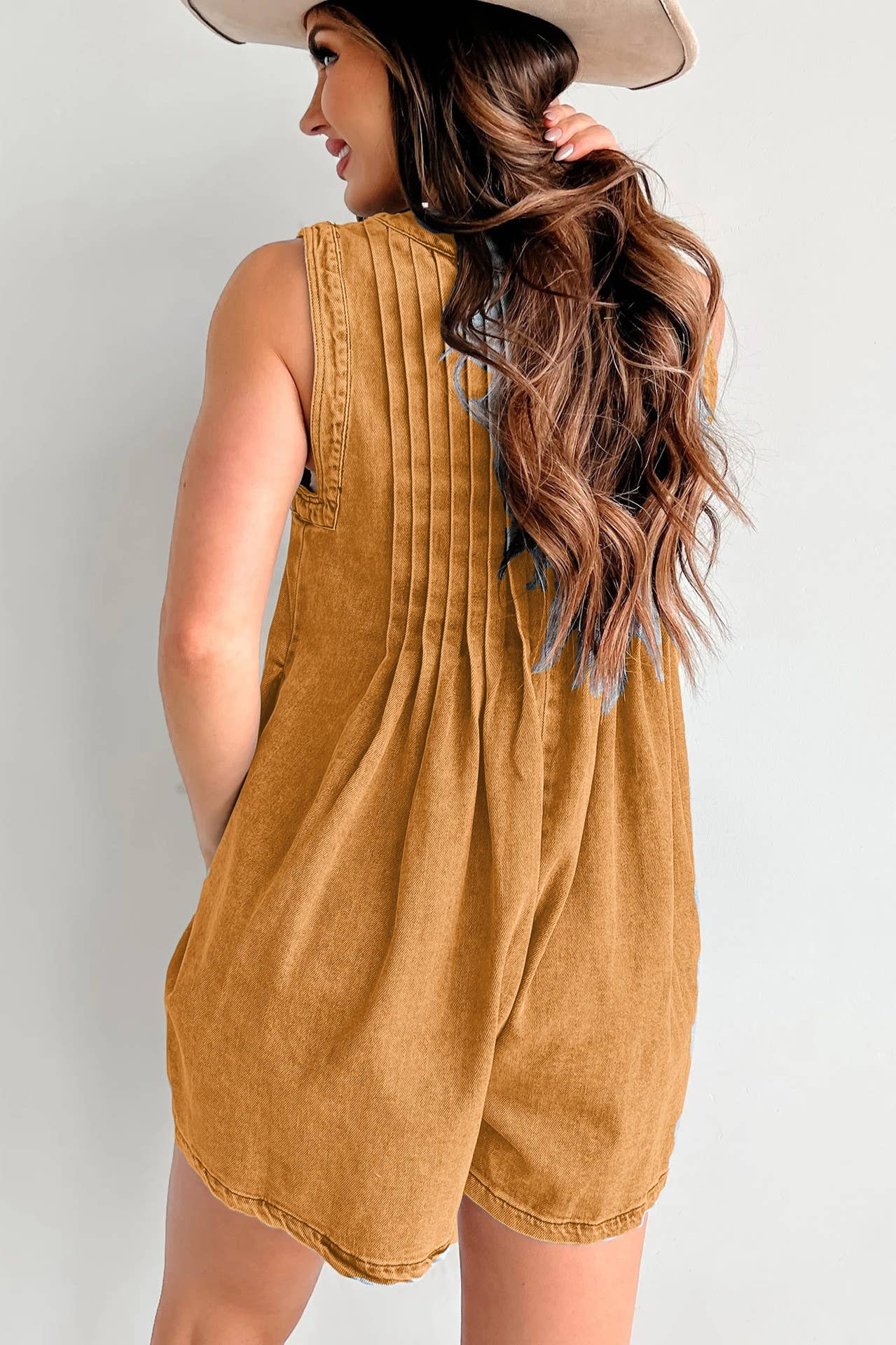 Sleeveless Top & Shorts Denim Jumpsuit